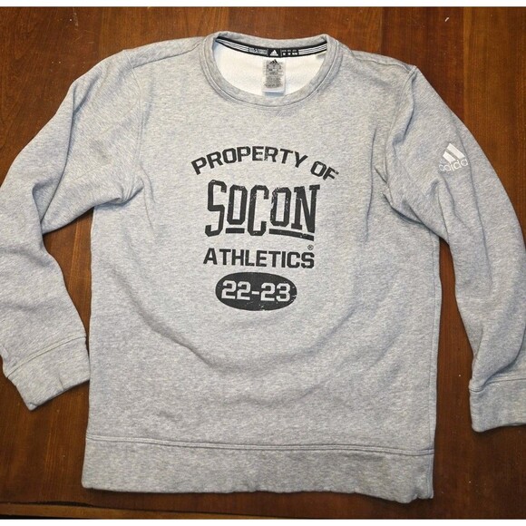 Adidas Crewneck Sweatshirt Men's M Gray SoCon Athletics NCAA Southern Football - Picture 1 of 6
